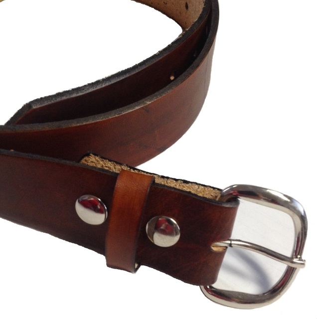 Handmade Mens Leather Belt 1.5&quot; wide Brown or Black