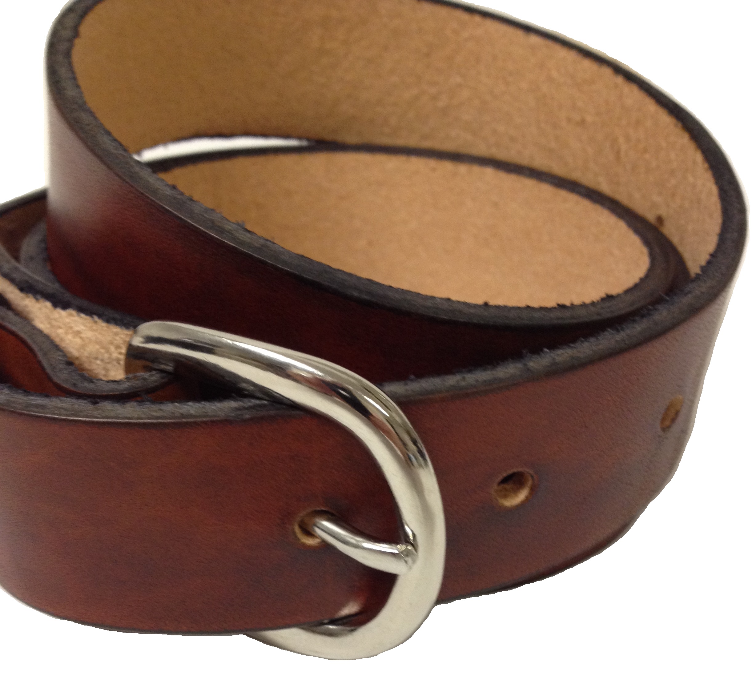 Handmade Mens Leather Belt 1.25&quot; wide Brown or Black